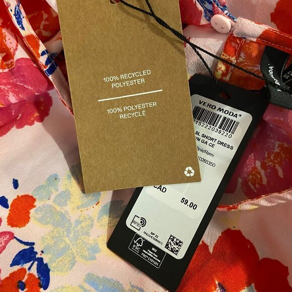 Vero Moda Women's Remi Ruched Mini Dress - NWT - Picture 6 of 6